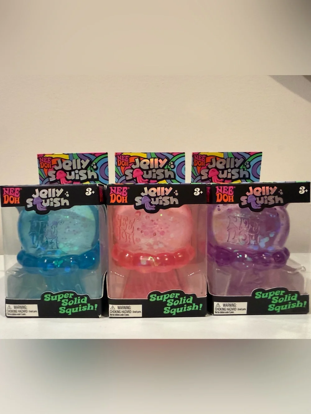 🪼Nee Doh JELLY SQUISH Jellyfish Squishy Toy trio AUTHENTIC 🔥